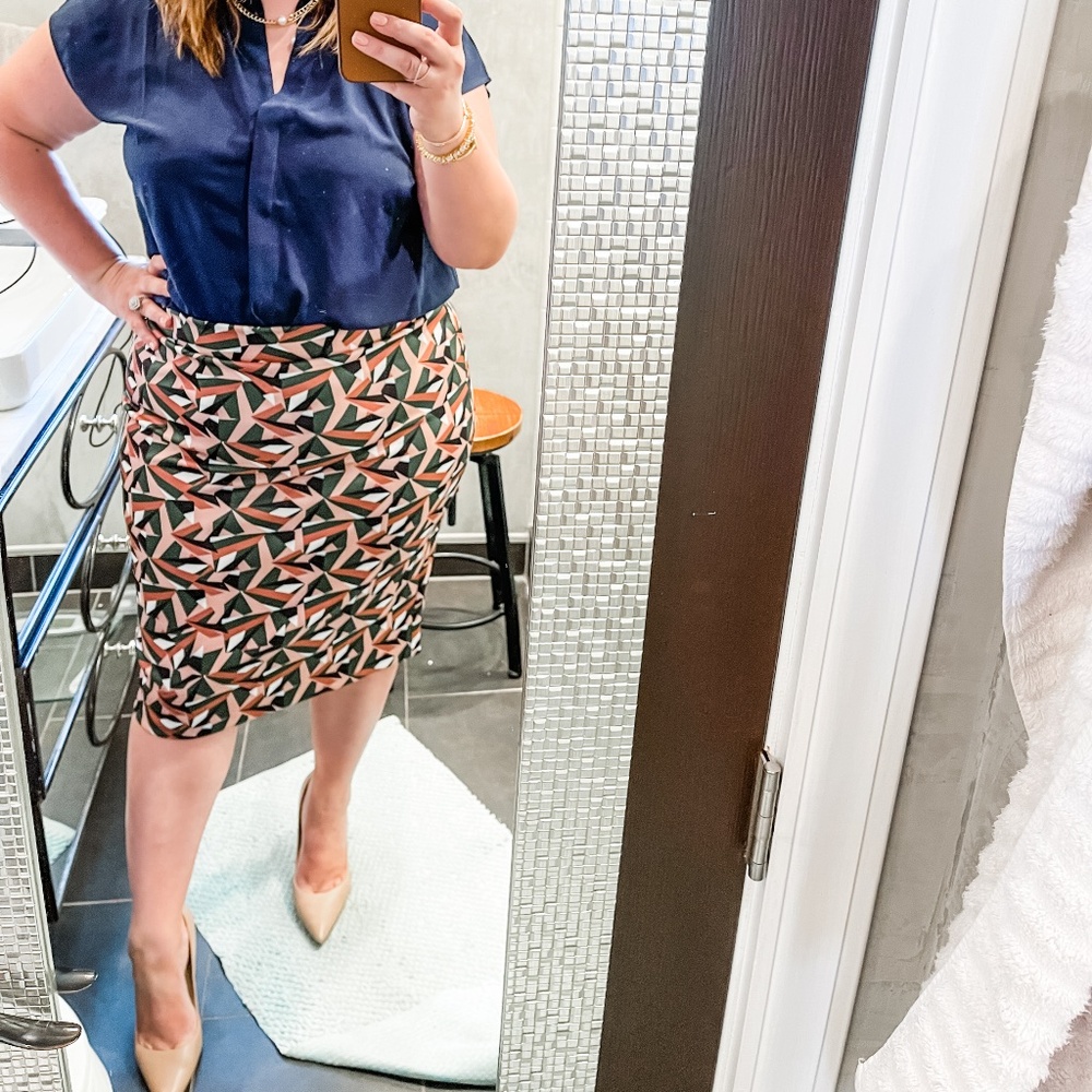 Eloquii Geometric Print Neoprene Pencil Skirt Size 18